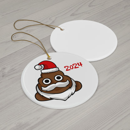 Poop Emoji Ceramic Ornament, 4 Shapes