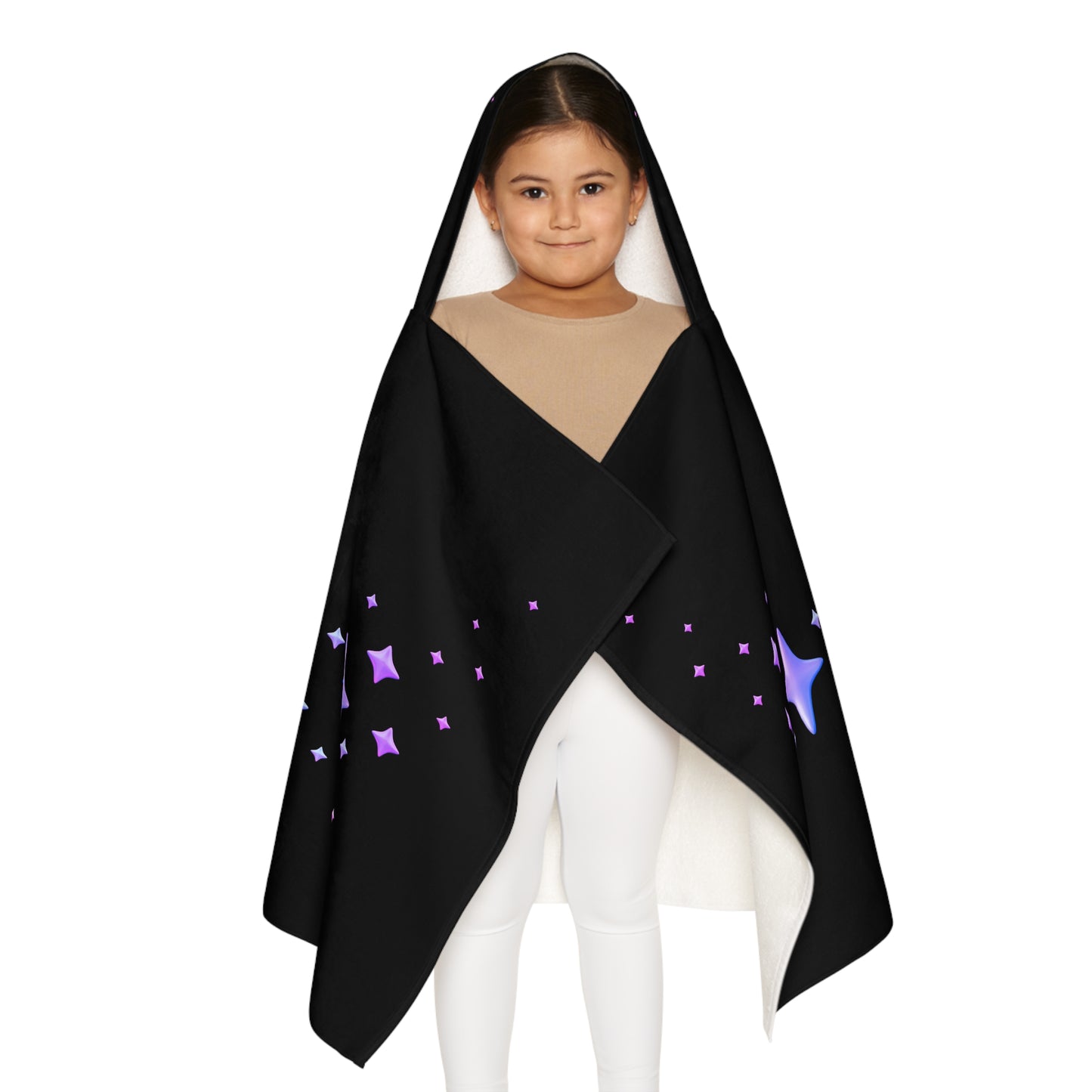 Unicorn Youth Hooded Towel, Cute Bath Towel, Kids Swim Towel, Rainbow Gifts, Toddler Waterwear, Cute Animal Towel - Black