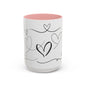 Charming Heart Design Coffee Mug, Sweet Gift for Valentine's Day, Cute Office Mug, Love Themed Drinkware, Cozy Morning Vibes