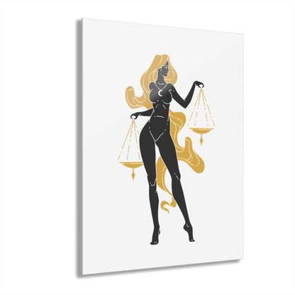Elegant Libra Zodiac Devine Feminine Acrylic Print - Zodiac Art for Home Decor, Astrology Gift, Minimalist Wall Art