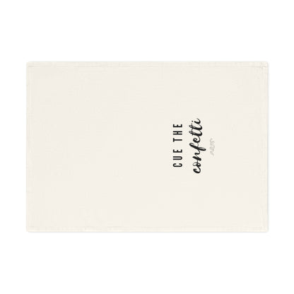 Cue The Confetti - Whimsical Cotton Tea Towel, Kitchen Decor, Party Essentials, Gift for Hosts, Fun Home Accessory
