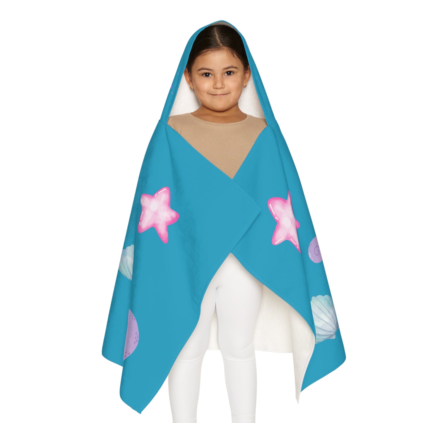 Mermaid Ocean Vibes Youth Hooded Towel, Fun Beach Towel, Perfect for Pool Days, Kids Gift, Mermaid, Sea Creature Theme