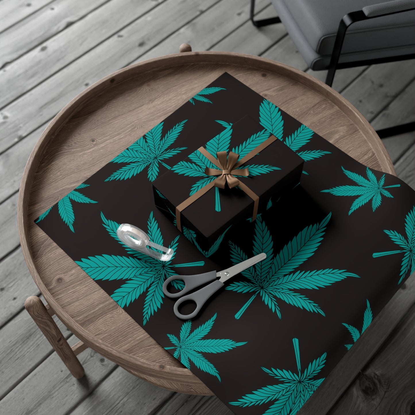 Stylish Cannabis Gift Wrap Papers, Perfect for Birthdays, Holidays, Eco-Friendly Wrapping, Stoner Gift Ideas, Unique Wrap - Black & Green