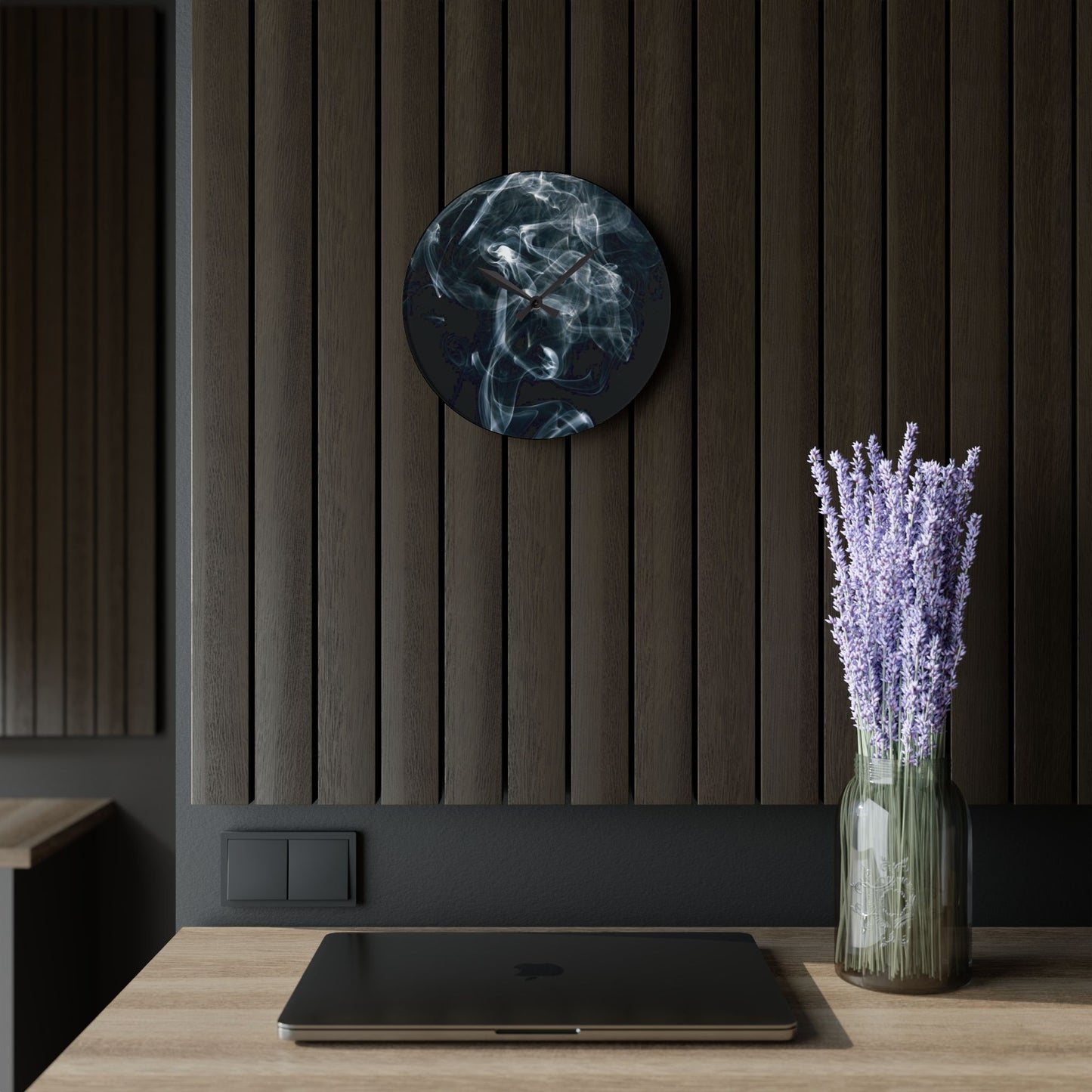 Modern Smoke Acrylic Wall Clock, Contemporary Office Decor, Stylish Home Accent, Unique Gift Idea, Smoke Design