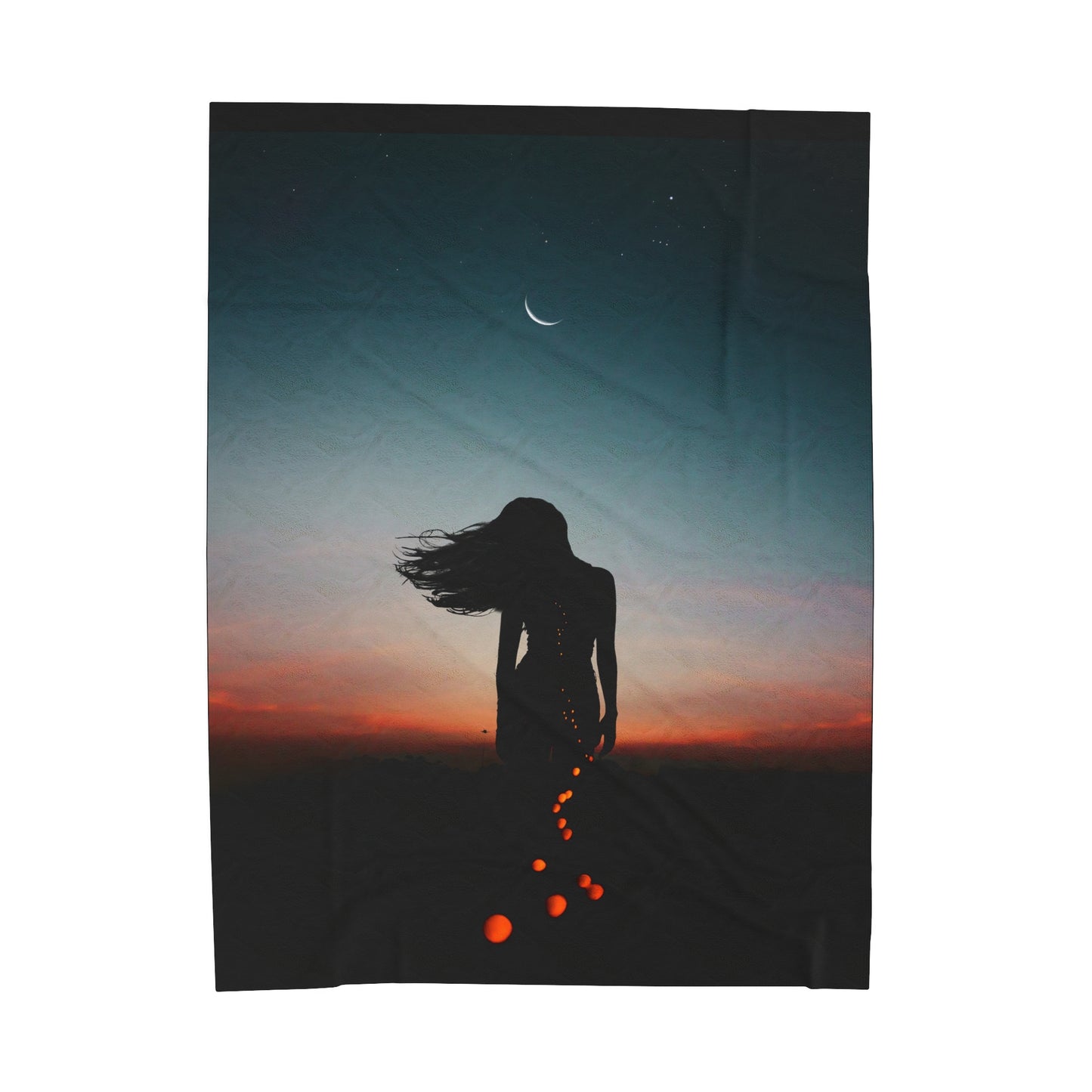 Moon Goddess Moonlit Dreams Velveteen Plush Blanket - Soft Throw for Cozy Nights, Home Decor, Gift for Her, Self-Care Essentials, Stargazing