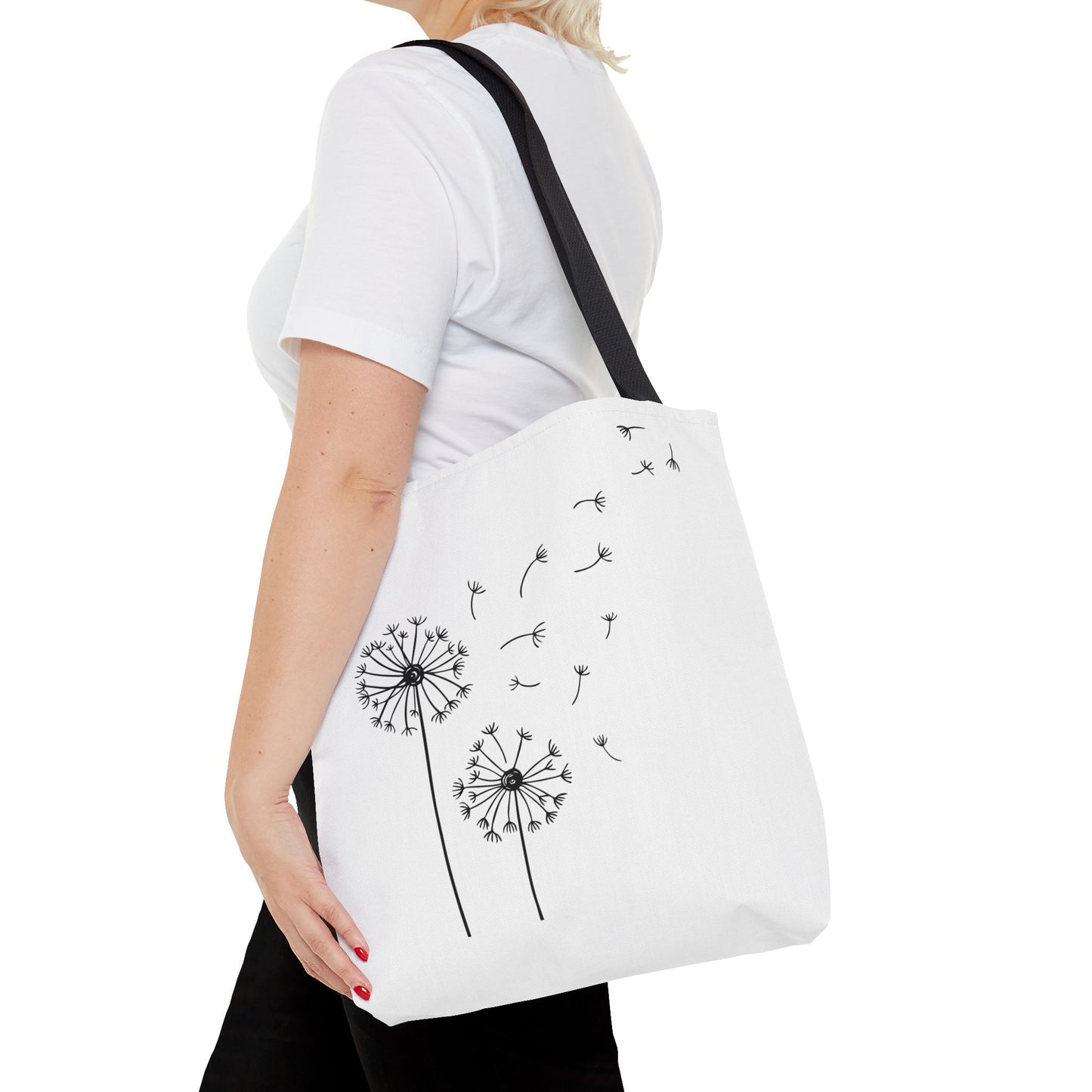 Dandelion & Floral Tote Bag, Boho Chic Eco-Friendly Bag, Gift for Her, Stay With Me Design, Nature Lover's Accessory, Shopping Bag