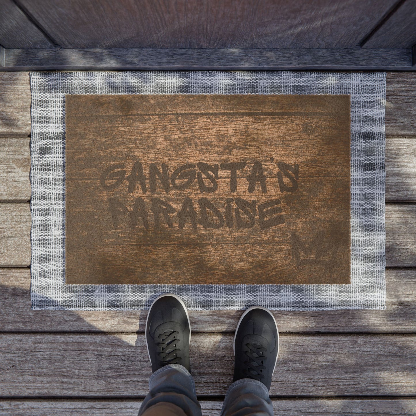 Gangsta's Paradise Doormat - Cool Hip Hop Urban Style Entry Rug, Streetwear Mat, Welcome Mat, Home Decor, Funny Gift