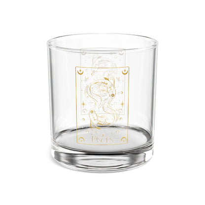Pisces Zodiac Rocks Glass, Perfect for Astrology Lovers, Unique Gift for Birthdays, Home Barware, 10oz Drinking Glass, Elegant Decor