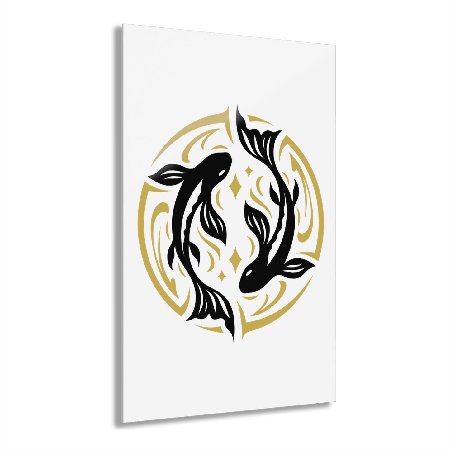 Pisces Zodiac Koi Fish Acrylic Print | Modern Wall Art, Japanese Decor, Home Gallery, Gift for Fish Lovers, Unique Wall Hanging