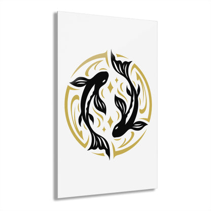 Pisces Zodiac Koi Fish Acrylic Print | Modern Wall Art, Japanese Decor, Home Gallery, Gift for Fish Lovers, Unique Wall Hanging