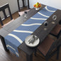Stylish Blue and Cream Modern Minimalist Design, Dining Accent - Table Runner (Cotton, Poly)