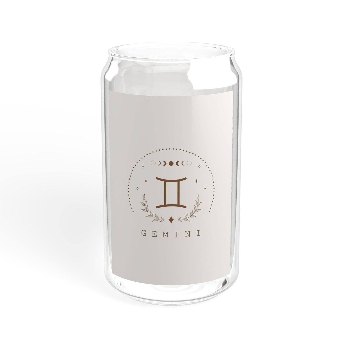 Gemini Sipper Glass, Zodiac Drinkware, Astrology Gift, Eco-Friendly Cup, 16 oz Water Glass, Birthday Present, Home Barware
