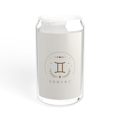 Gemini Sipper Glass, Zodiac Drinkware, Astrology Gift, Eco-Friendly Cup, 16 oz Water Glass, Birthday Present, Home Barware