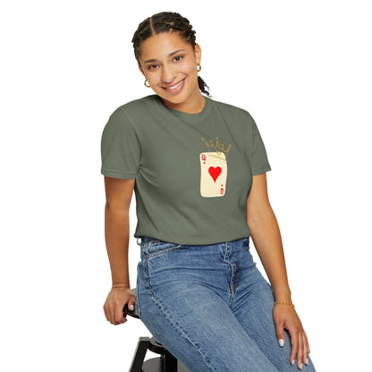 Queen of Hearts T-Shirt, Casual Love Tee, Game Night Apparel, Gift for Card Players, Vintage Style Unisex Shirt, Heart Design Clothing