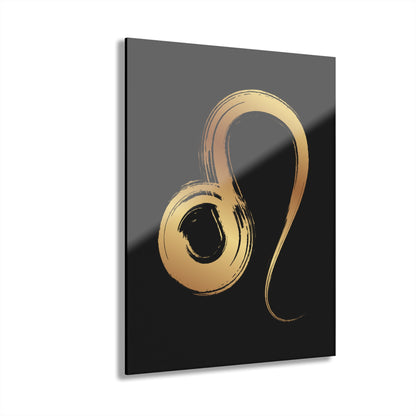 Elegant Leo Zodiac Acrylic Print - Stylish Home Decor, Zodiac Art, Astrology Wall Decor, Gift for Leo, Modern Wall Art