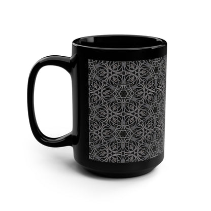 Elegant Black Mug, 15oz - Unique Coffee Cup for Tea Lovers, Stylish Home Decor, Perfect Gift for Friends & Family, Modern Design