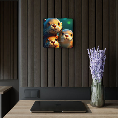 Cute Otter Acrylic Wall Clock, Adorable Home Décor, Unique Gift for Animal Lovers, Kids Room, Nature Enthusiasts, Birthday Decor
