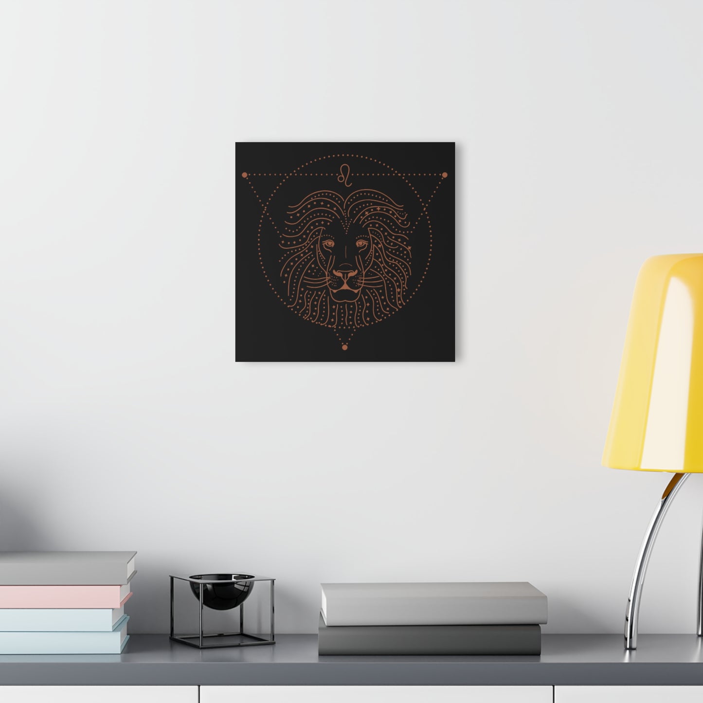 Leo Zodiac Modern Acrylic Print Wall Art, Lion Decor, Animal Lovers Gift, Elegant Home Décor, Unique Artwork for Birthdays, Housewarming