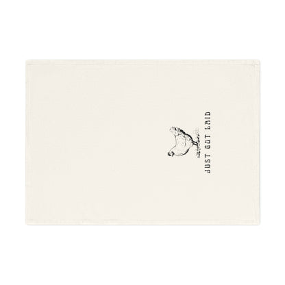 Just got Laid - Funny Cotton Tea Towel, Kitchen Decor, Gift for New Home, Chicken Lovers Gift, Farmhouse Style Towel
