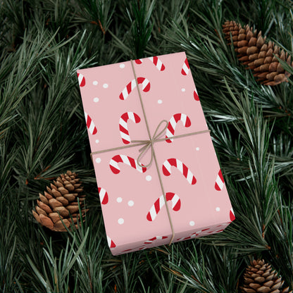 Christmas Candy Cane Gift Wrap Papers, Holiday Present Packaging, Festive Wrapping Roll, Xmas Decorative Paper, Seasonal Gift Wrap Supplies