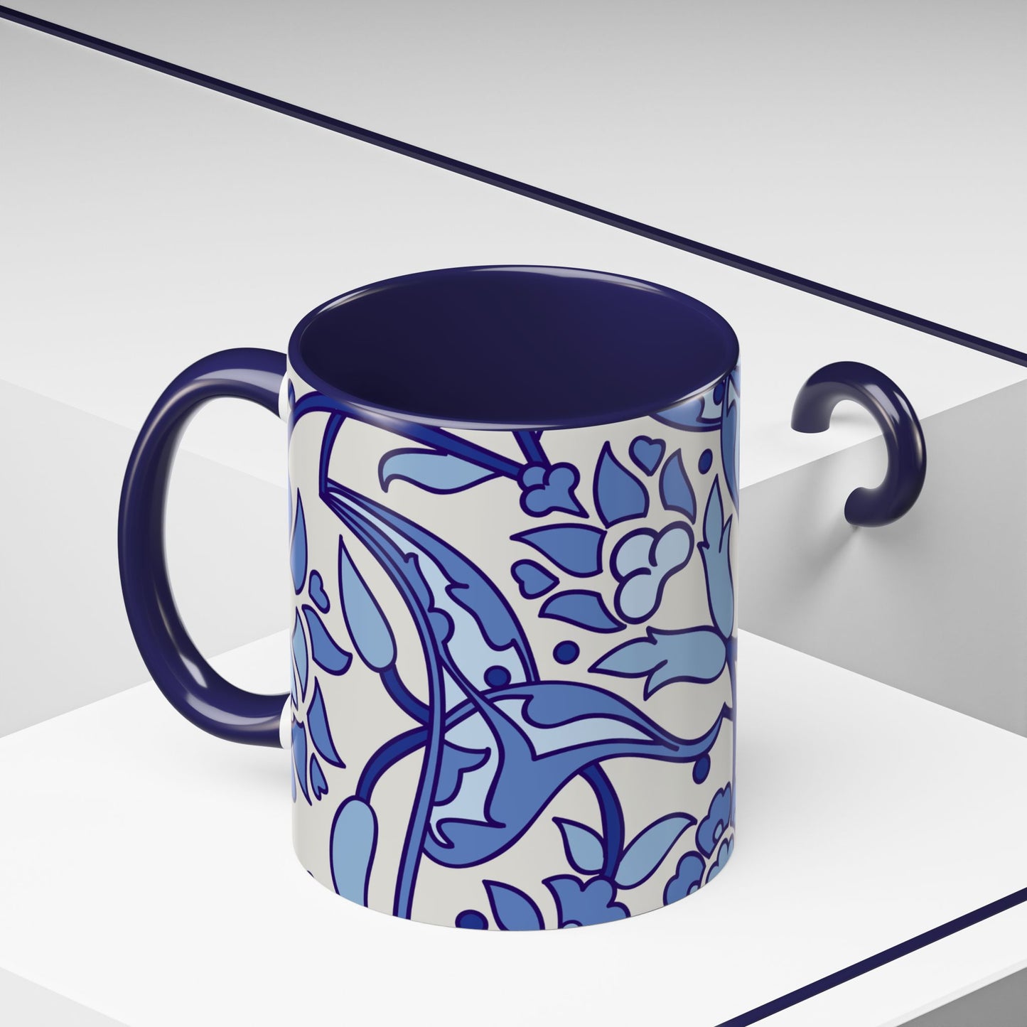 Elegant Floral Accent Coffee Mug, Perfect Gift for Tea Lovers, Kitchen Decor, Mother's Day, Home Office, Flower Lover