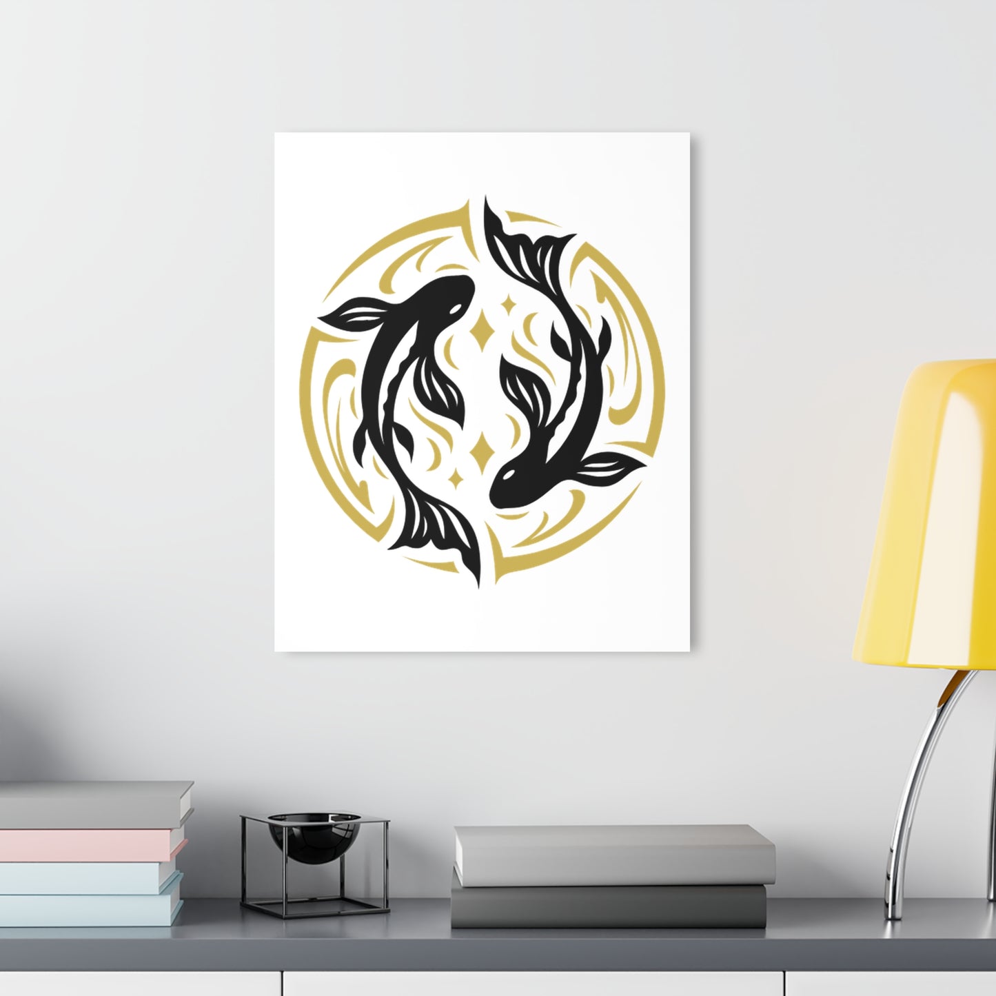 Pisces Zodiac Koi Fish Acrylic Print | Modern Wall Art, Japanese Decor, Home Gallery, Gift for Fish Lovers, Unique Wall Hanging