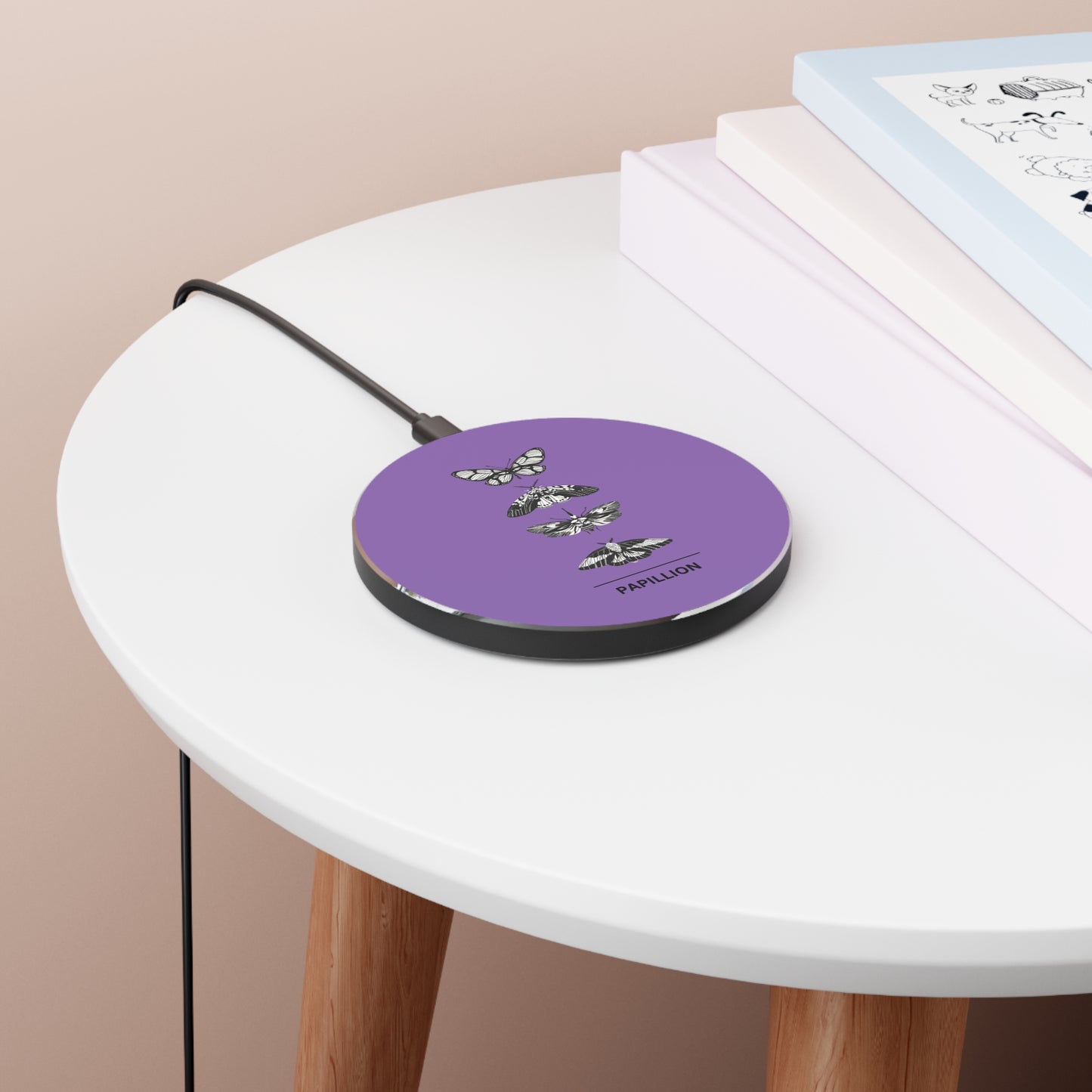 Butterfly Wireless Purple Charger - Papillion, Cute Fast Charging Pad, Phone Accessory, Gift for Nature Lovers, Home Decor