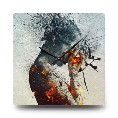 Introspection Artistic Acrylic Wall Clock, Modern Home Decor, Unique Gift for Art Lovers,  Timeless Style, Motivational Wall Decor