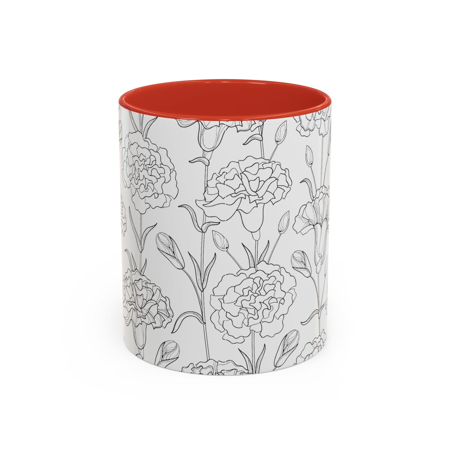 Floral Printed Coffee Mug, Stylish Drinkware for Home, Gift for Plant Lovers, Elegant Office Accessory, Mothers Day Present, Tea Cup