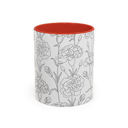 Floral Printed Coffee Mug, Stylish Drinkware for Home, Gift for Plant Lovers, Elegant Office Accessory, Mothers Day Present, Tea Cup