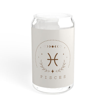 Pisces Sipper Glass, Zodiac Drinkware, Astrology Gift, Eco-Friendly Cup, 16 oz Water Glass, Birthday Present, Home Barware