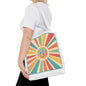 Colorful Peace & Love Tote Bag, Boho Bag, Beach Tote, Shopping Bag, Festival Accessory, Eco-Friendly Gift