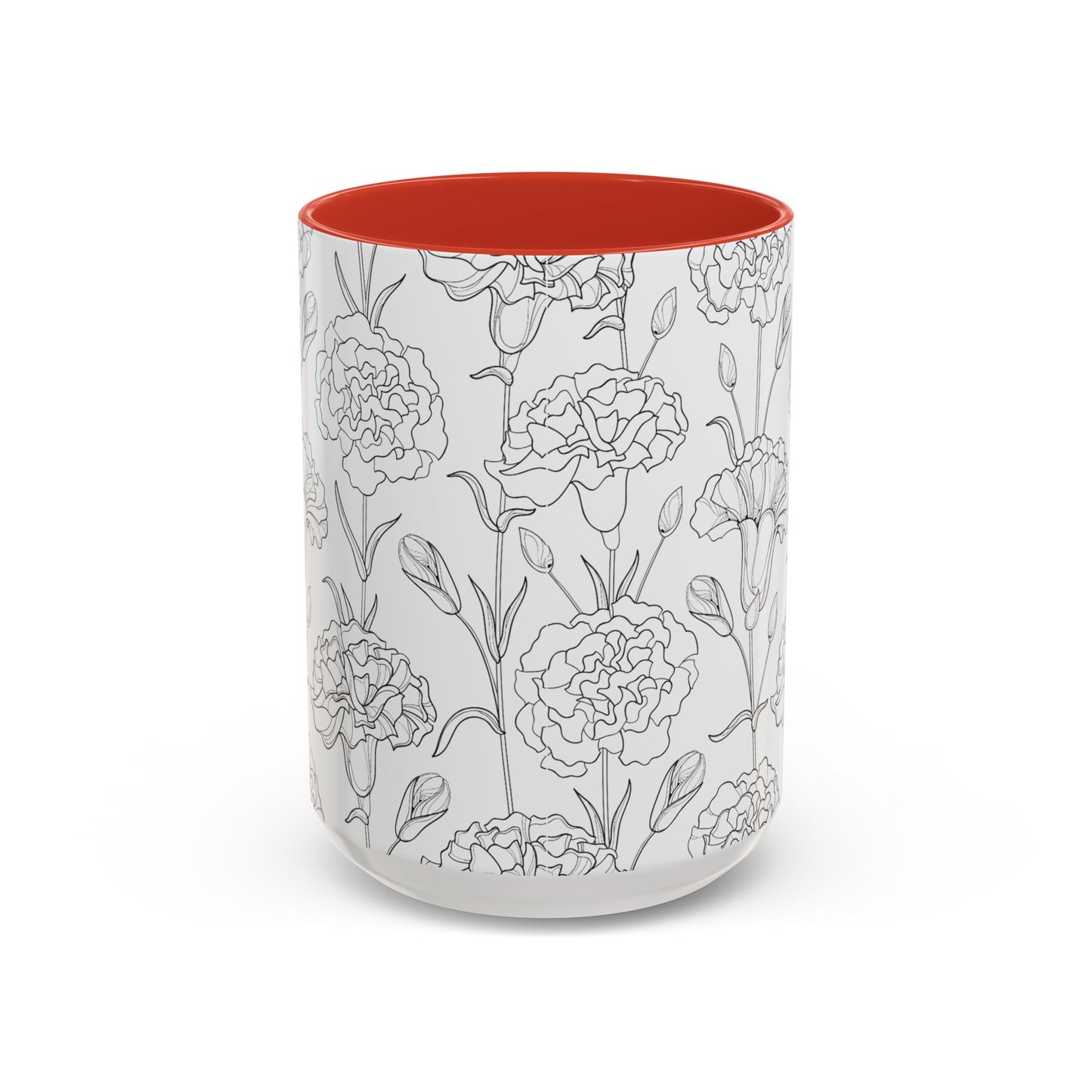 Floral Printed Coffee Mug, Stylish Drinkware for Home, Gift for Plant Lovers, Elegant Office Accessory, Mothers Day Present, Tea Cup