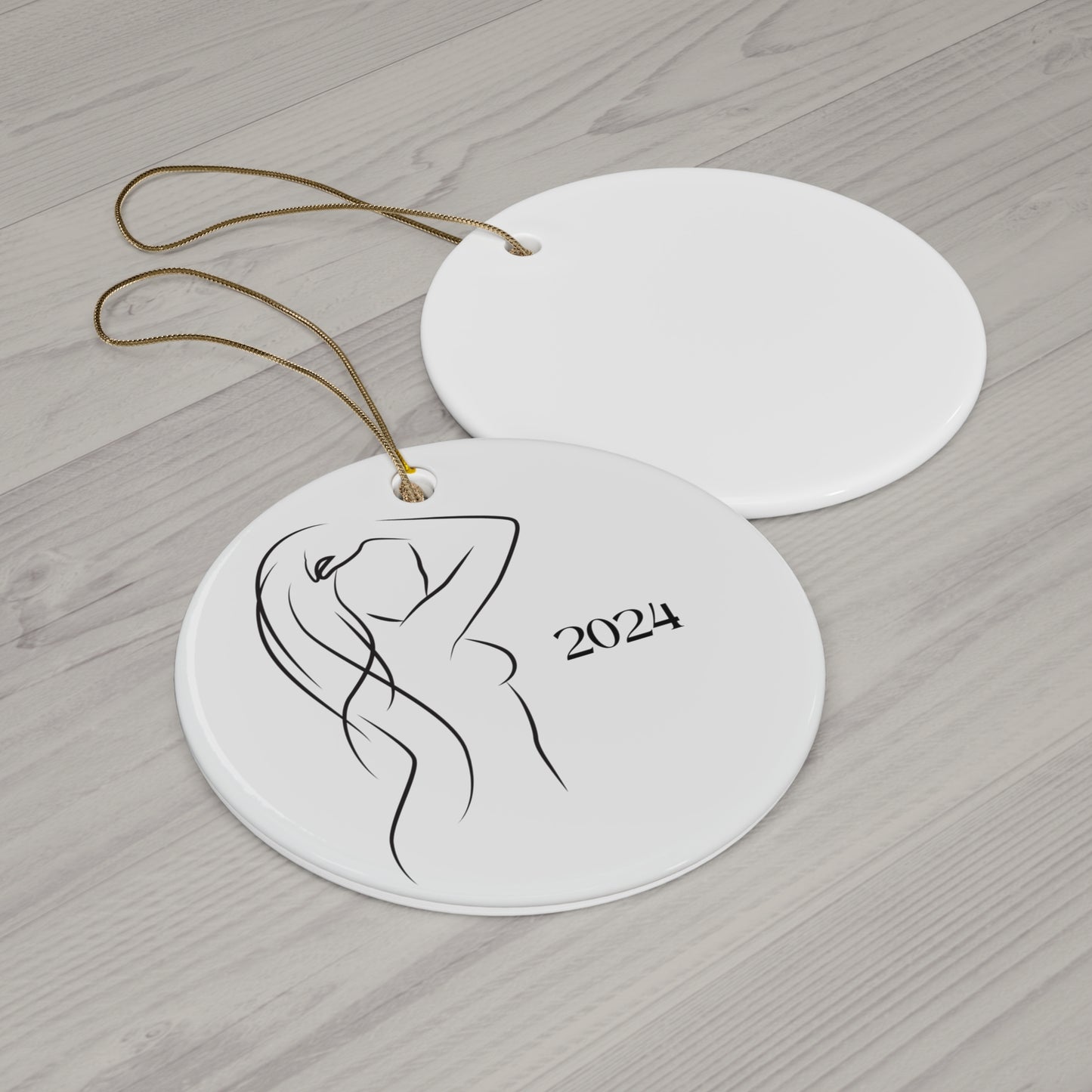 Woman Silhouette - Elegant Ceramic Ornament, Minimalist 2024 Decoration for Home, Unique Gift, Holiday Decor, Keepsake