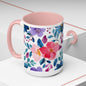 Floral Accent Coffee Mug, Beautiful Floral Design, Perfect Gift for Plant Lovers, Housewarming, Birthday, Mother's Day