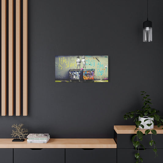 Banksy Urban Street Art Canvas Print, Vibrant Modern Decor for Home, Life is Short Wall Art, Perfect Gift for Art Lovers, Colorful Wall Hanging,
