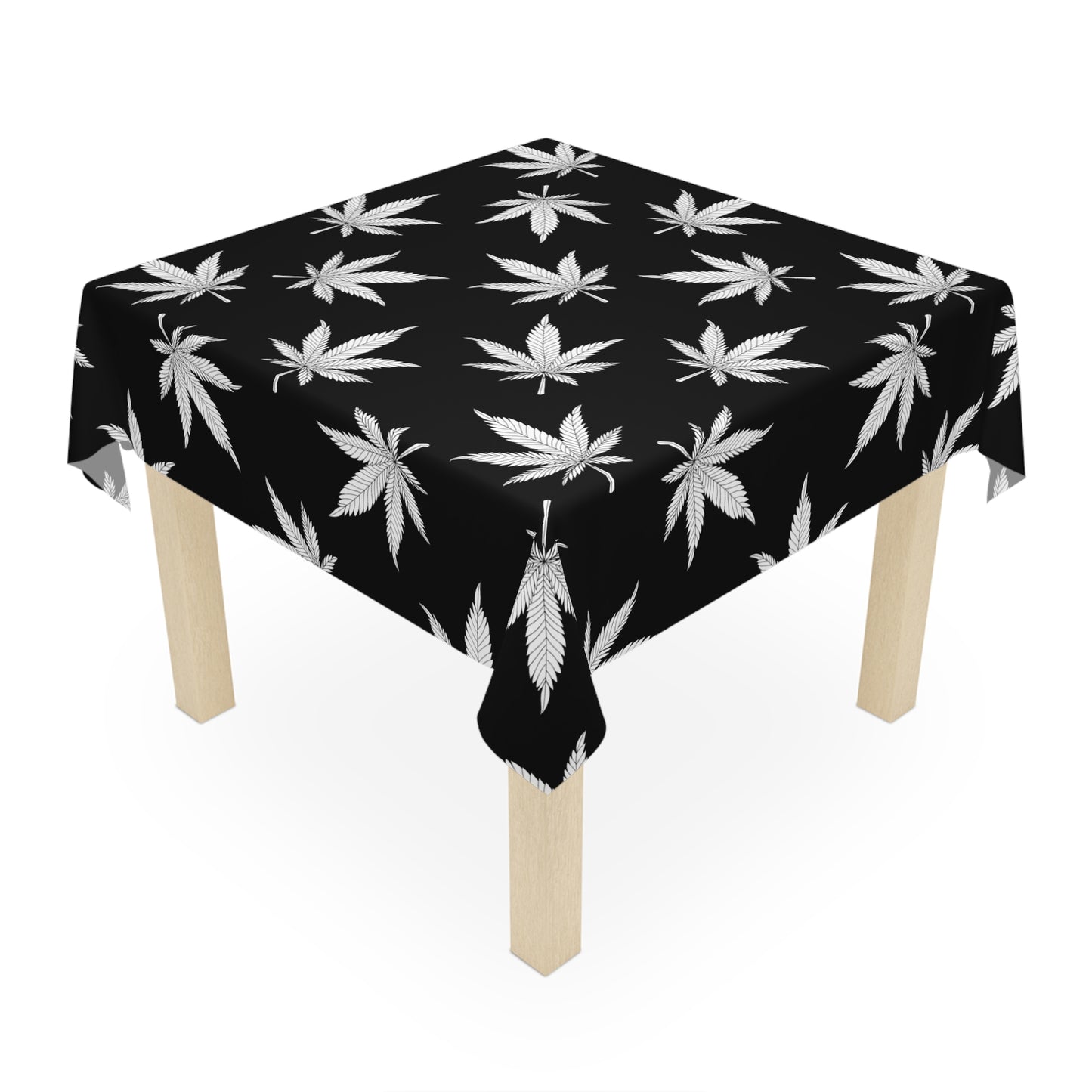 Modern Leaf Pattern Tablecloth, Bohemian Decor, Cannabis Theme, Party Table Cover, Unique Dining Experience, Gift for Herb Lovers, Outdoor