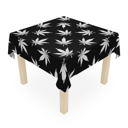 Modern Leaf Pattern Tablecloth, Bohemian Decor, Cannabis Theme, Party Table Cover, Unique Dining Experience, Gift for Herb Lovers, Outdoor