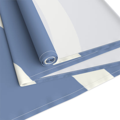 Stylish Blue and Cream Modern Minimalist Design, Dining Accent - Table Runner (Cotton, Poly)