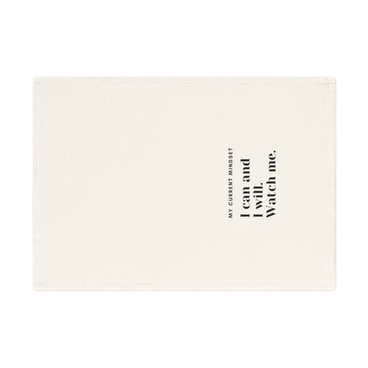 I can and I will - Inspirational Cotton Tea Towel - Motivational Kitchen Decor, Mindset Reminder, Gift for Her, Unique Housewarming