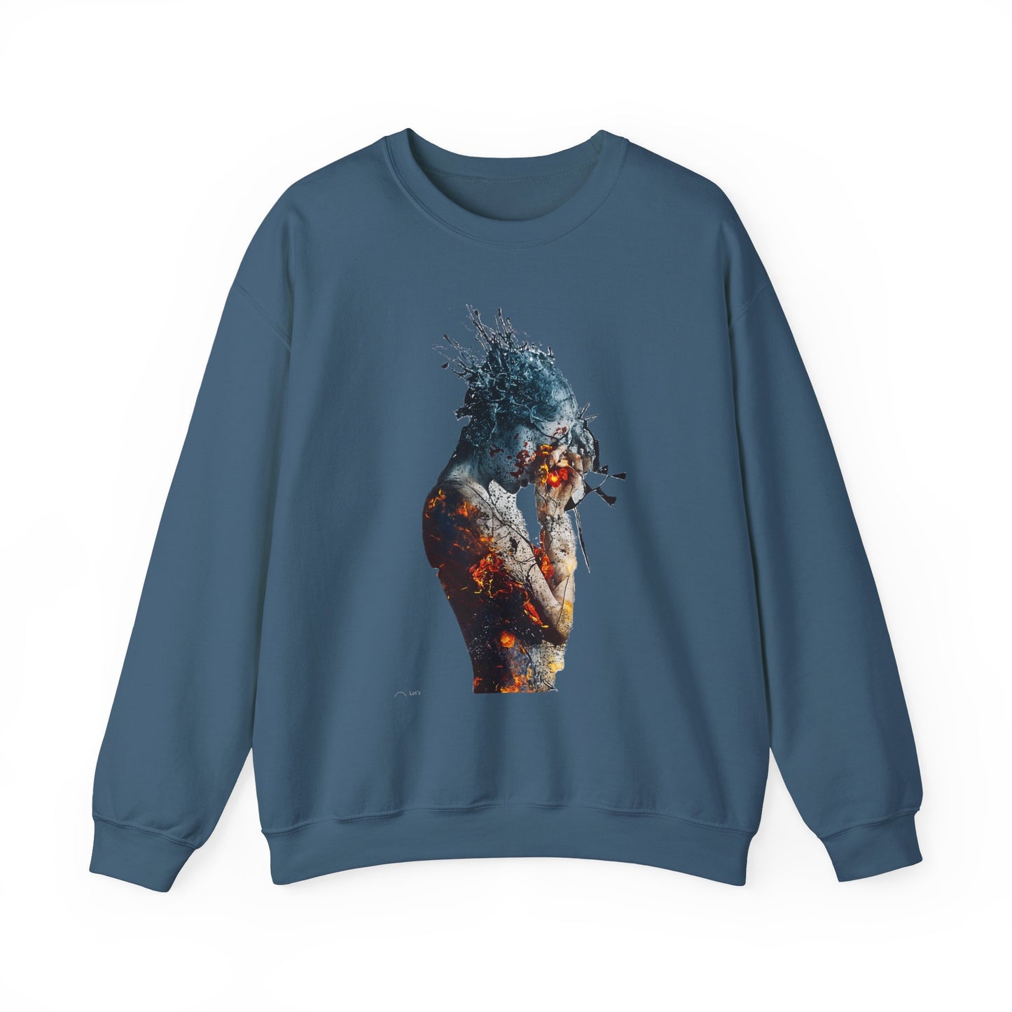 Introspective Artistic Nature-Inspired Crewneck Sweatshirt - Cozy Unisex Gift, Art Lover Sweatshirt, Casual Wear, Unique Gift for Her/Him