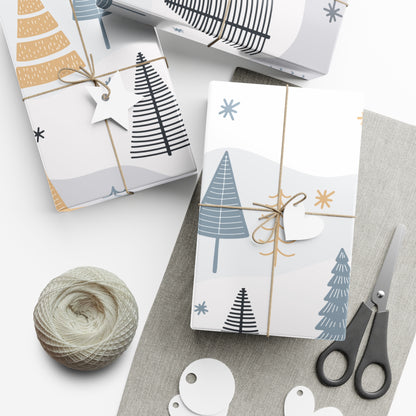 Winter Wonderland Gift Wrap Papers - Festive Holiday Wrapping, Eco-Friendly Gift Wrap, Christmas Decor, Tree Patterns, Special Occasions