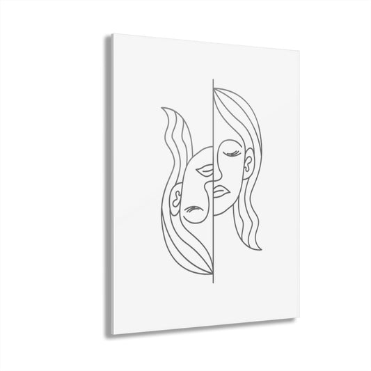 Gemini Zodiac Modern Acrylic Wall Art, Minimalist Home Decor, Unique Gift for Art Lovers, Stylish Room Decoration, Contemporary Artwork