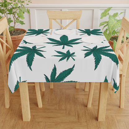 Cannabis Leaf Tablecloth, Boho Home Decor, Kitchen Dining, Party Accessory, Eco-Friendly Table Cover, Gifts for Her