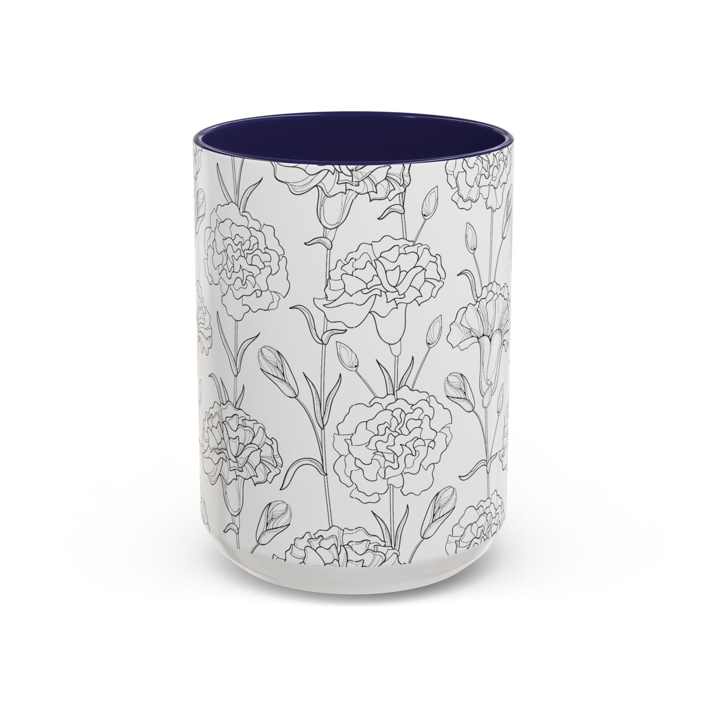 Floral Printed Coffee Mug, Stylish Drinkware for Home, Gift for Plant Lovers, Elegant Office Accessory, Mothers Day Present, Tea Cup