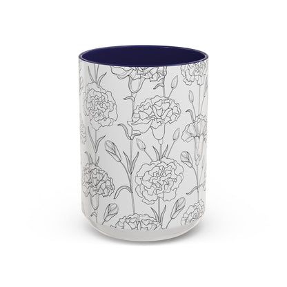 Floral Printed Coffee Mug, Stylish Drinkware for Home, Gift for Plant Lovers, Elegant Office Accessory, Mothers Day Present, Tea Cup