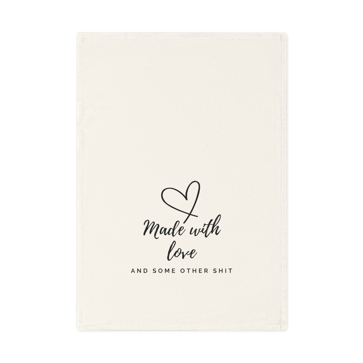 Made with Love - Funny Cotton Tea Towel, perfect for Gifts, Home Decor, Kitchen Essentials, Valentine's Day, Wedding Registry, Housewarming