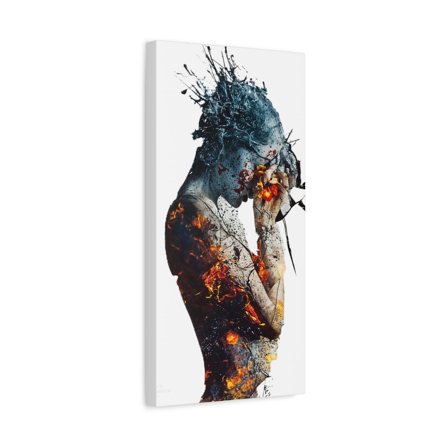 Introspective Emotional Abstract Canvas Art Print, Soulful Modern Wall Decor, Unique Gift for Art Lovers, Vibrant Home Aesthetic, Ideal for Celebrations
