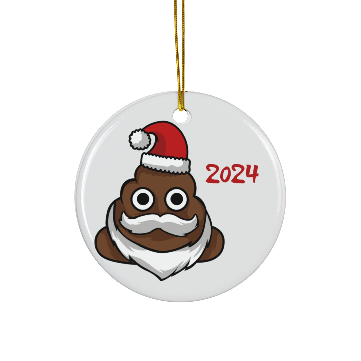 Poop Emoji Ceramic Ornament, 4 Shapes