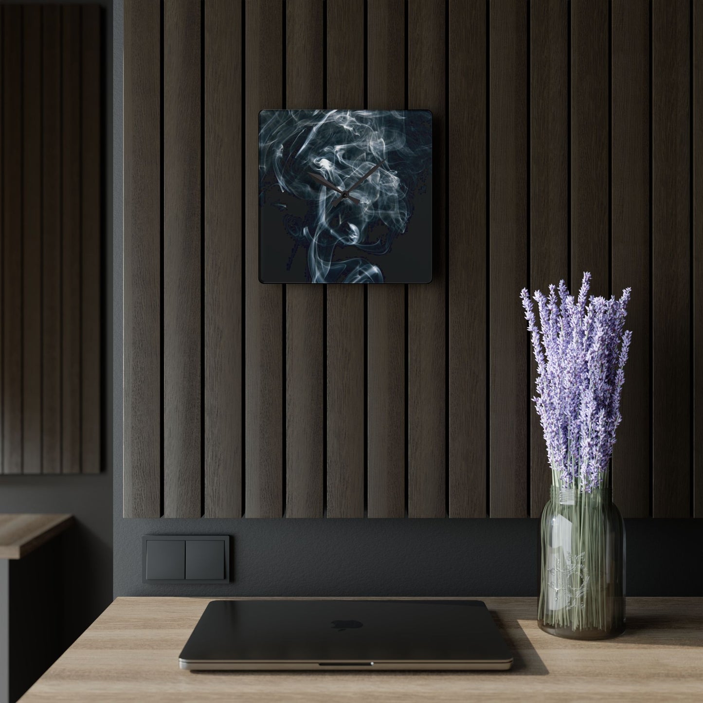 Modern Smoke Acrylic Wall Clock, Contemporary Office Decor, Stylish Home Accent, Unique Gift Idea, Smoke Design